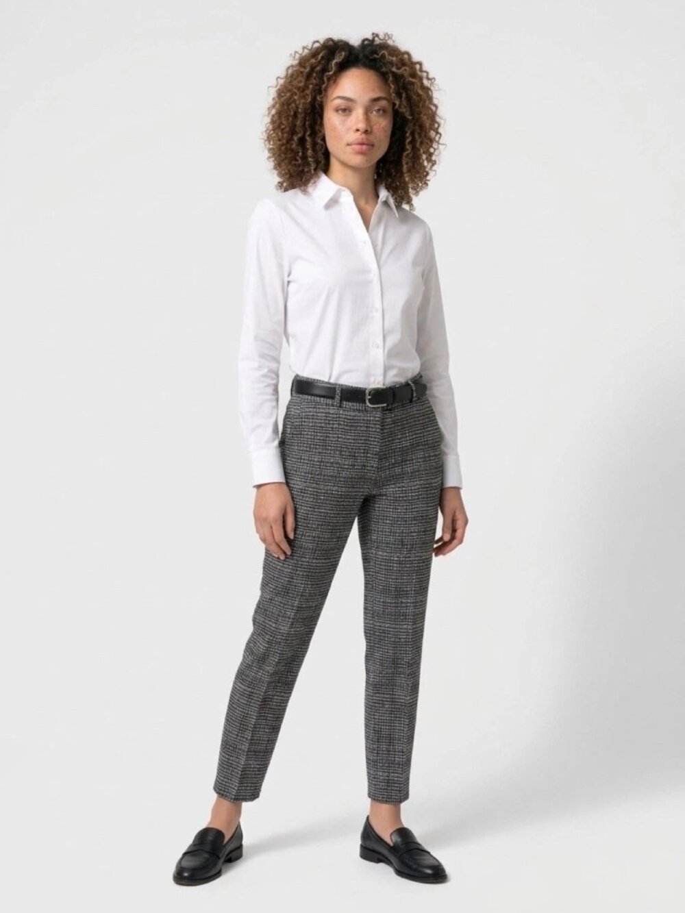 AMANDA + CHELSEA Black & White Microcheck Knit Ankle Length Pants Sz 4